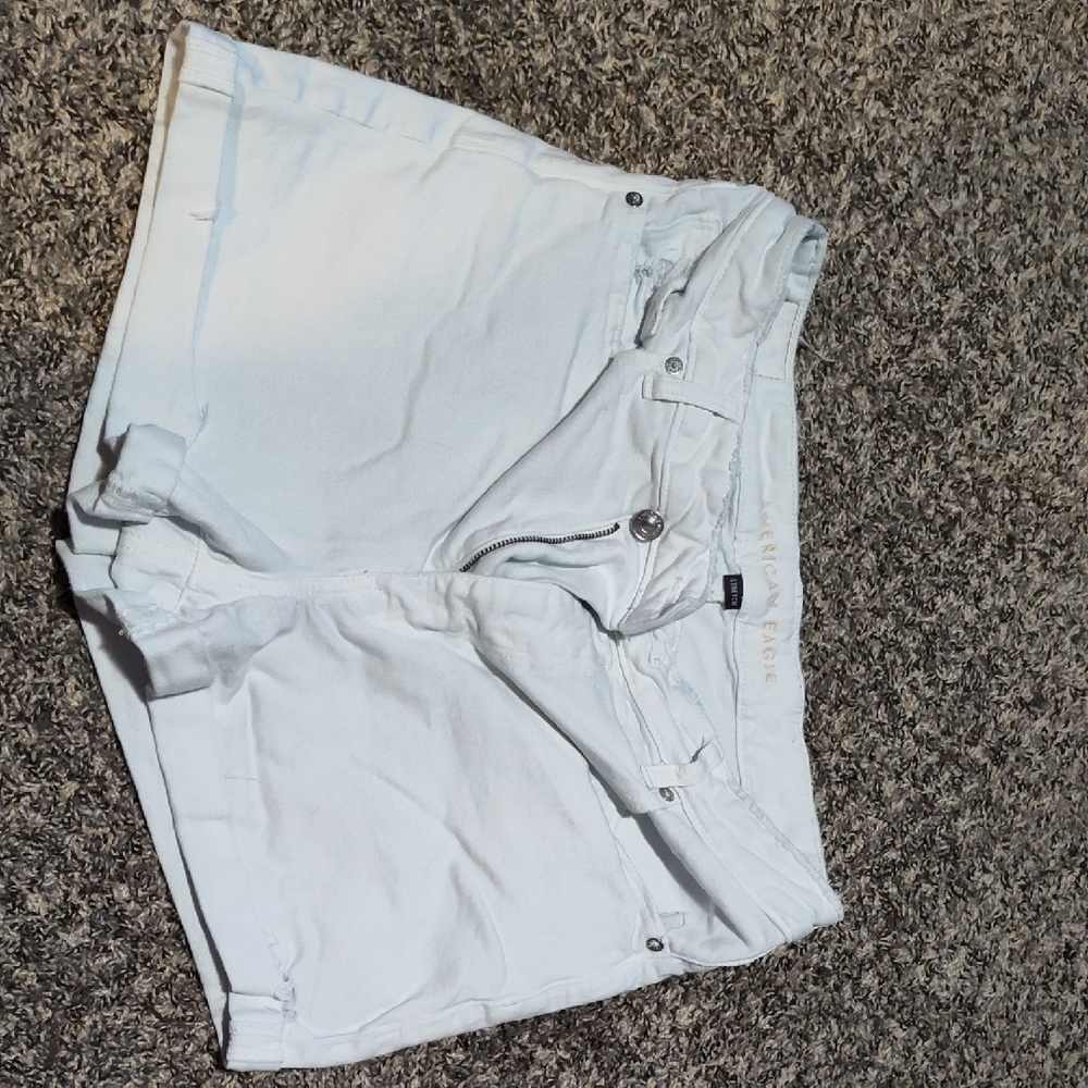 American Eagle Outfitters White Denim Mom Shorts